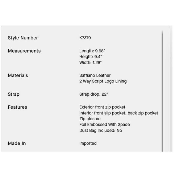 NWT Kate Spade Sadie Large Crossbody - Black - Picture 6 of 8